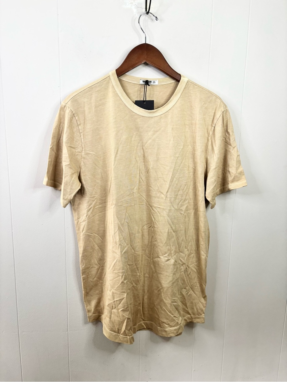 Buck Mason faded black venice wash pima curved hem tee shirt size M tall new
